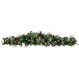 Samuel Alexander Frosted Glacier Christmas Swag with Pinecones 90cm - Size: 20 x 90 x 20cm - Green - Wilko - thumbnail 1