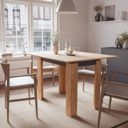 Shefa Family 4 Seater 90-120cm Extendable Dining Table Gold Craft Oak and Anthracite - Gold craft oak - Anthracite - Wilko - thumbnail 7