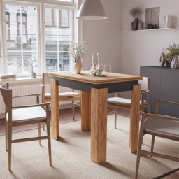 Shefa Family 4 Seater 90-120cm Extendable Dining Table Gold Craft Oak and Anthracite - Gold craft oak - Anthracite - Wilko - thumbnail 6