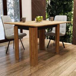 Shefa Family 4 Seater 90-120cm Extendable Dining Table Gold Craft Oak and Anthracite - Gold craft oak - Anthracite - Wilko - thumbnail 1