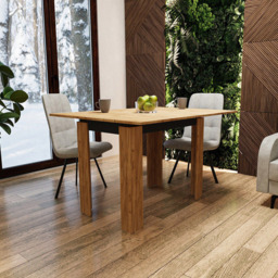 Shefa Family 4 Seater 90-120cm Extendable Dining Table Gold Craft Oak and Anthracite - Gold craft oak - Anthracite - Wilko - thumbnail 5