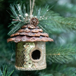 Shatchi Gold Sequin Birdhouse Ornament 3 Pack - Size: 25 x 2 x 8cm - Wilko - thumbnail 4