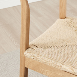Furniturebox Belle Set of 2 Oak and Veneer Rope Dining Chair - Brown - Wilko - thumbnail 5