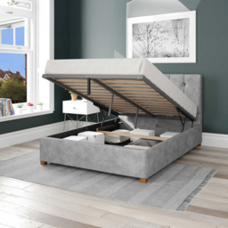 Aspire Hepburn Super King Silver Kimiyo Linen Ottoman Bed - Aspire Beds - Wilko - thumbnail 3