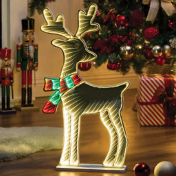 The Christmas Workshop LED Reindeer Man Infinity Light Xmas Decoration 60cm - Size: 59 x 33 x 1.5cm - Multi - Wilko - thumbnail 1