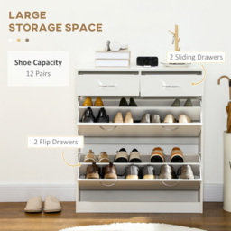 Portland 4 Drawer White Narrow Tall Shoe Cabinet - Wilko - thumbnail 6
