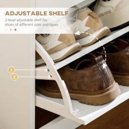 Portland 4 Drawer White Narrow Tall Shoe Cabinet - Wilko - thumbnail 7