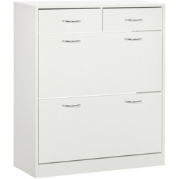 Portland 4 Drawer White Narrow Tall Shoe Cabinet - Wilko - thumbnail 3