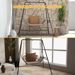 Outsunny Black Metal Hammock Egg Chair Stand - Size: 1 Seater - Wilko - thumbnail 6