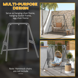 Outsunny Black Metal Hammock Egg Chair Stand - Size: 1 Seater - Wilko - thumbnail 7