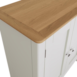 FWStyle Taberno 2 Door White Linen and Oak Compact Sideboard - Size: 67 x 65 x 33cm - Wilko - thumbnail 7
