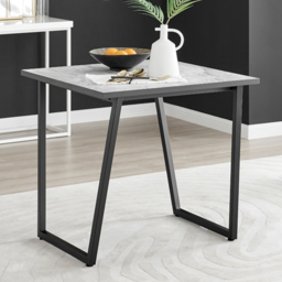 Furniturebox Copeland Fontana Marble Effect 2 Seater Dining Set White Black and Chrome - Wilko - thumbnail 3
