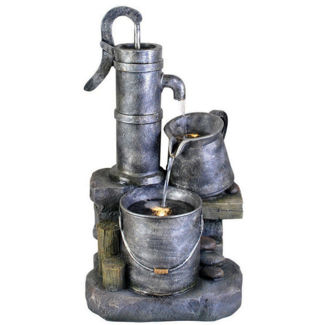 Bermuda Teresina Water Feature - Size: 31 x 25 x 62cm - Grey - Bermuda Water Gardens - Wilko - image 1