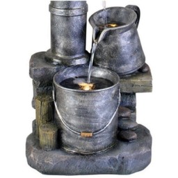 Bermuda Teresina Water Feature - Size: 31 x 25 x 62cm - Grey - Bermuda Water Gardens - Wilko - thumbnail 4
