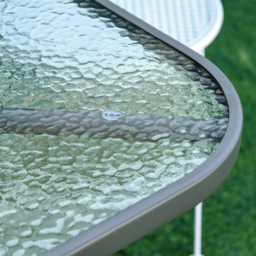 Outsunny Curved Aquatex Glass Garden Table Grey - Size: 142 x 82 x 7cm - Wilko - thumbnail 4