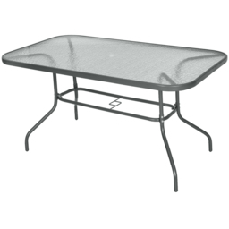 Outsunny Curved Aquatex Glass Garden Table Grey - Size: 142 x 82 x 7cm - Wilko - thumbnail 3