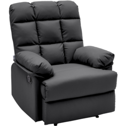 Living and Home Black Tufted Faux Leather Recliner with Control Switch - Size: Single - Wilko - thumbnail 3