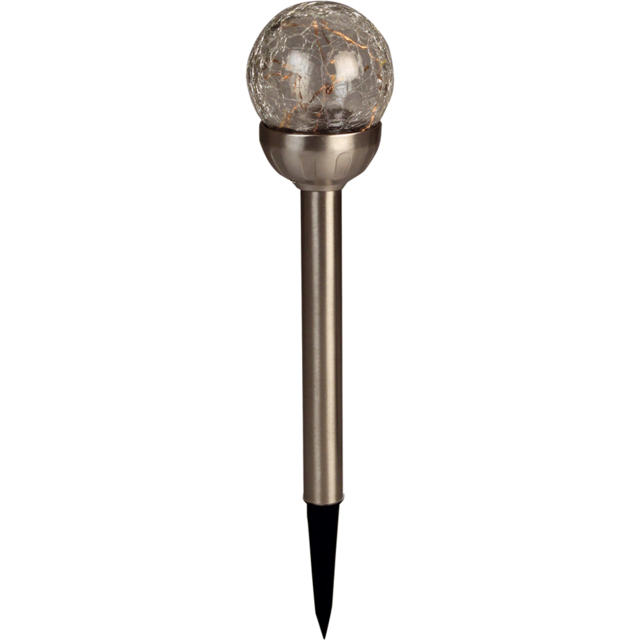 Luxform Conga Globe LED Garden Solar Spike Light - Size: 7.9 x 7.9 x 38.5cm - Silver - Wilko - image 1