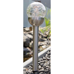 Luxform Conga Globe LED Garden Solar Spike Light - Size: 7.9 x 7.9 x 38.5cm - Silver - Wilko - thumbnail 4