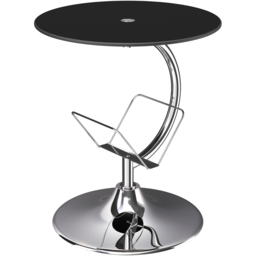 AVF Black Glass and Chrome Side Table with Magazine Rack - Size: 45 x 45 x 52cm - Multi - Wilko - thumbnail 3