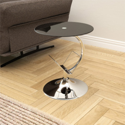 AVF Black Glass and Chrome Side Table with Magazine Rack - Size: 45 x 45 x 52cm - Multi - Wilko - thumbnail 4