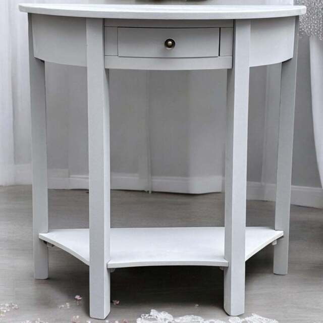 Acacia Home Art Deco Single Drawer Moonstruck Grey Console Table - Size: 80 x 80 x 35cm - Wilko - image 1