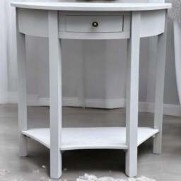 Acacia Home Art Deco Single Drawer Moonstruck Grey Console Table - Size: 80 x 80 x 35cm - Wilko - thumbnail 1