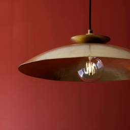 Merano Livorno Hammered Brass Plate Dome Pendant Ceiling Light - Size: 50 x 50 x 169cm - Brown - Wilko - thumbnail 5