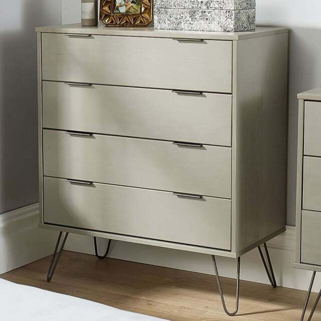 Home Source Acadia 4 Drawer Grey Chest of Drawers - Wilko - image 1