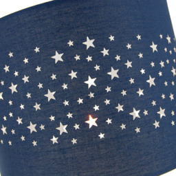 Happy Homewares Midnight Blue Cotton Stars Pattern Pendant Lamp Shade - Size: 18 x 25 x 25cm - Wilko - thumbnail 4