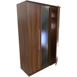 Crowndale Sherwood 3 Door Noche Walnut Wardrobe - Brown - Wilko - thumbnail 6