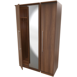 Crowndale Sherwood 3 Door Noche Walnut Wardrobe - Brown - Wilko - thumbnail 7