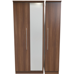 Crowndale Sherwood 3 Door Noche Walnut Wardrobe - Brown - Wilko - thumbnail 3