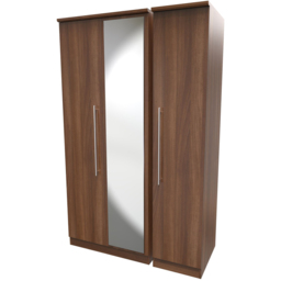 Crowndale Sherwood 3 Door Noche Walnut Wardrobe - Brown - Wilko - thumbnail 5