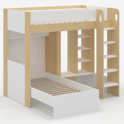 Flair Hampton White and Oak L Shape Bunk Bed - Size: Single - Wilko - thumbnail 3