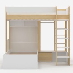 Flair Hampton White and Oak L Shape Bunk Bed - Size: Single - Wilko - thumbnail 4