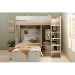 Flair Hampton White and Oak L Shape Bunk Bed - Size: Single - Wilko - thumbnail 6