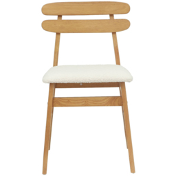vidaXL Set of 2 Natural and White Rubberwood Rectilinear Vintage Dining Chairs - Brown - Wilko - thumbnail 4