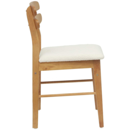 vidaXL Set of 2 Natural and White Rubberwood Rectilinear Vintage Dining Chairs - Brown - Wilko - thumbnail 7