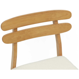 vidaXL Set of 2 Natural and White Rubberwood Rectilinear Vintage Dining Chairs - Brown - Wilko - thumbnail 6