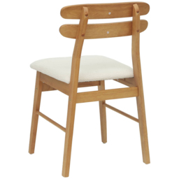 vidaXL Set of 2 Natural and White Rubberwood Rectilinear Vintage Dining Chairs - Brown - Wilko - thumbnail 5