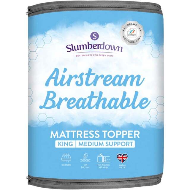 Slumberdown King Airstream Mattress Topper - White - Wilko - image 1