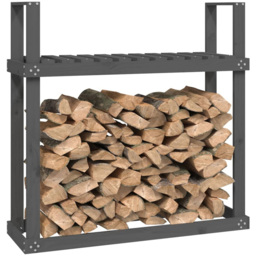 vidaXL Grey Solid Pine Wood Firewood Rack 110 x 35 x 108.5cm - Size: 108.5 x 110 x 35cm - Wilko - thumbnail 4