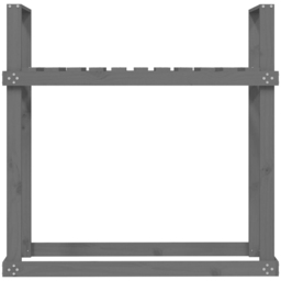 vidaXL Grey Solid Pine Wood Firewood Rack 110 x 35 x 108.5cm - Size: 108.5 x 110 x 35cm - Wilko - thumbnail 5