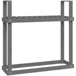vidaXL Grey Solid Pine Wood Firewood Rack 110 x 35 x 108.5cm - Size: 108.5 x 110 x 35cm - Wilko - thumbnail 1