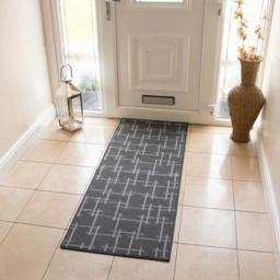 JVL Vector Grey Indoor Washable Runner 57 x 150cm - JVL Homewares - Wilko - thumbnail 3