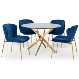 Julian Bowen Harper Set of 2 Blue Dining Chairs - Wilko - thumbnail 7