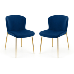 Julian Bowen Harper Set of 2 Blue Dining Chairs - Wilko - thumbnail 3