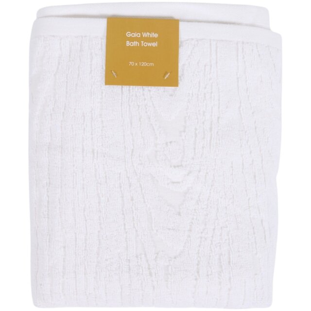 Gaia Bath Towel White - Wilko - image 1