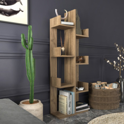Decorotika Lui 8 Shelf Walnut Tall Tree Style Bookshelf - Size: 137 x 50 x 22cm - Brown - Wilko - thumbnail 6